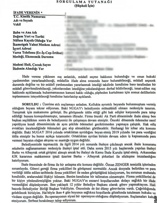 Zeydan Karalar ifadesi